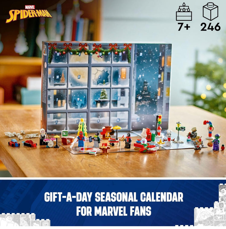 LEGO Marvel Spider-Man 2024 Advent Calendar for Kids, Fun Seasonal Spider-Man Toy with Small Buildable Super Hero Models, Marvel Holiday Countdown Gift Idea for Boys and Girls Ages 7 and Up, 76293