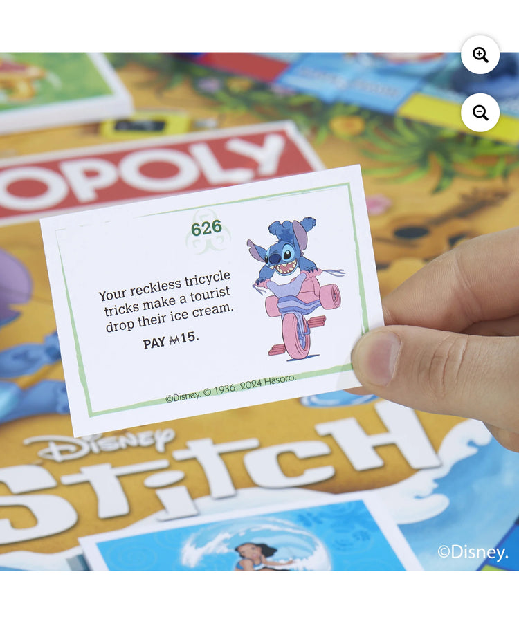 Monopoly Disney Stitch Edition Board Game, Officially Licensed Disney Game, Kids Games for Ages 8+