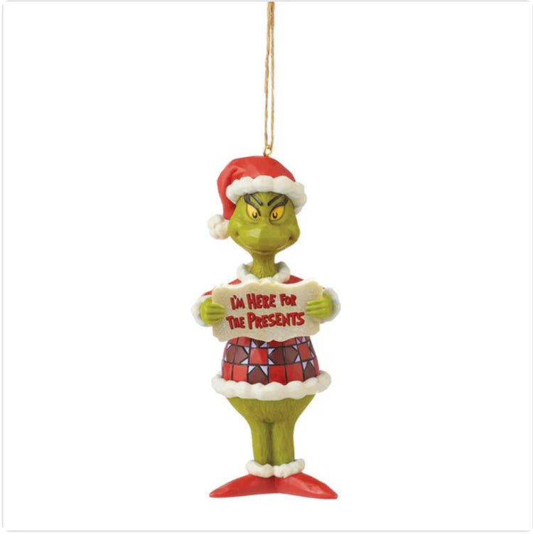 I’m Here For Presents - Grinch PVC Ornament