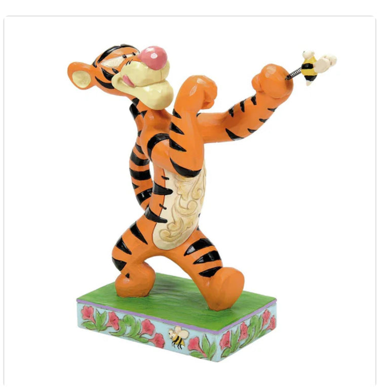 Jim Shores Bee Boxing. Tigger Fighting Bee Figurine.