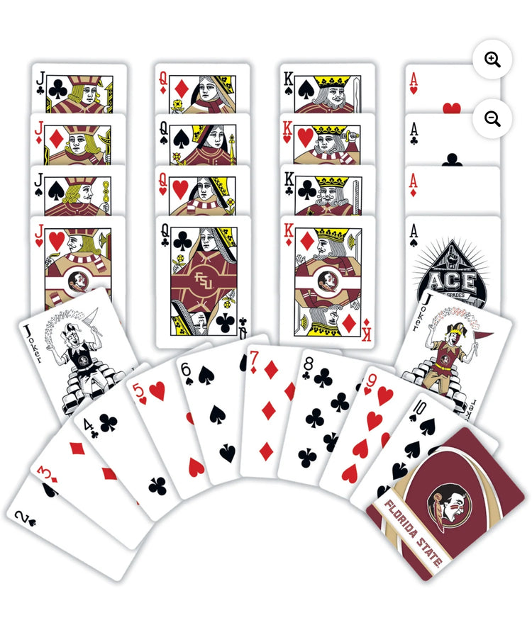 MasterPieces Officially Licensed NCAA Florida State Seminoles Playing Cards - 54 Card Deck for Adults