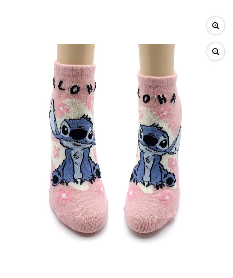 Disney Lilo & Stitch Women's No Show Socks, Size 4-10. 10 Pairs