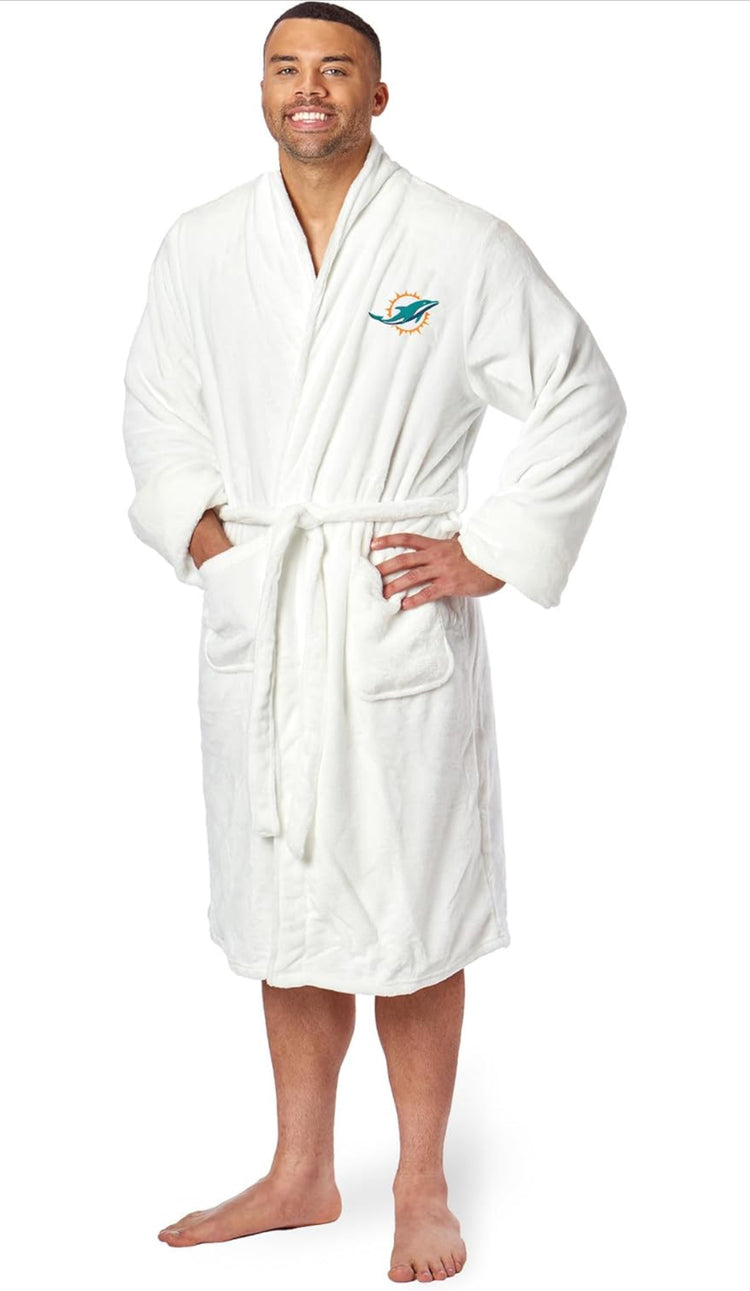 Northwest unisex Silk Touch Bath Robe. NFL Miami Dolphins. Size L-XL