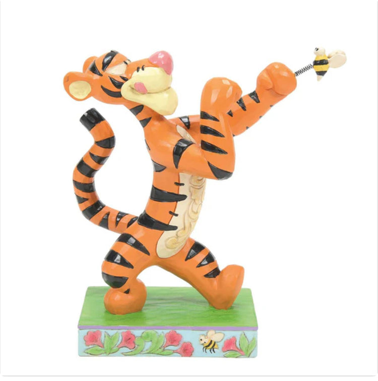 Jim Shores Bee Boxing. Tigger Fighting Bee Figurine.