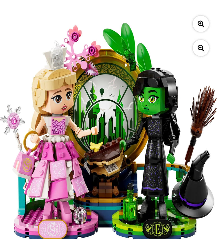 LEGO Wicked Elphaba & Glinda Figures, Kids Witch Toys, Fantasy Construction Playset, Gift for Kids, 75682