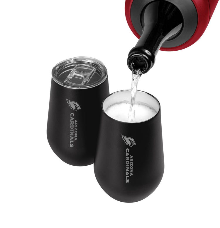 NFL Stainless Steel Wine Chiller and Tumbler Set. Arizona Cardinals.