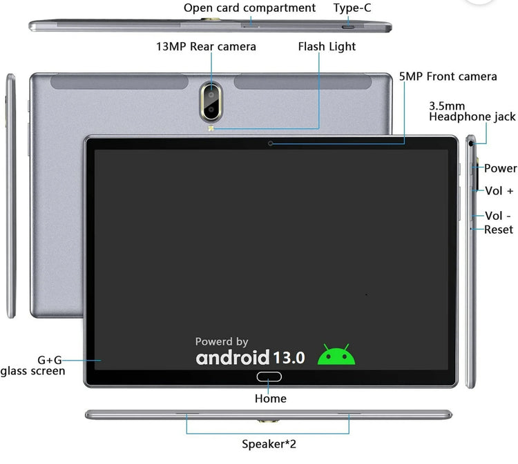 Android 13 Tablet 10 inch Tablet with Keyboard Wireless Mouse Stylus,4G Phone Tablet,Octa Core Processor 1280x800 IPS Tablet/4GB RAM 64GB ROM/13MP+5MP Camera Bluetooth WiFi Tablet,2024 Latest Tablet