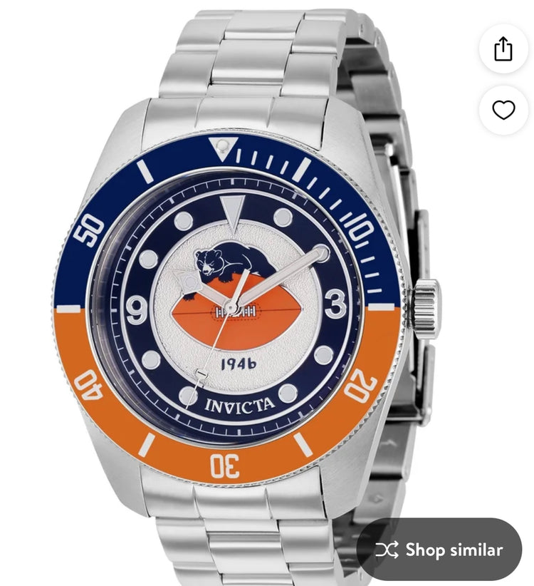 Invicta NFL Chicago Bears Quartz Silver Dial Men's Watch 37236.