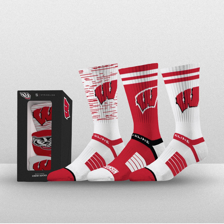 NCAA | PREMIUM CREW 3-PACK. UNIVERSITY OF WISCONSIN.