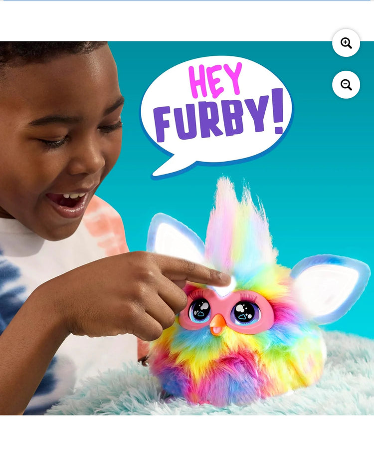 Furby Tie Dye Plush Toy, Voice Activated, 15 Fashion Accessories, Interactive Toys, Ages 6+