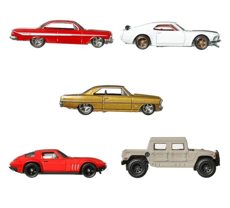 Hot Wheels Cars, Premium Fast & Furious 1:64 Scale 5-Pack Die-Cast Toy Cars for Collectors