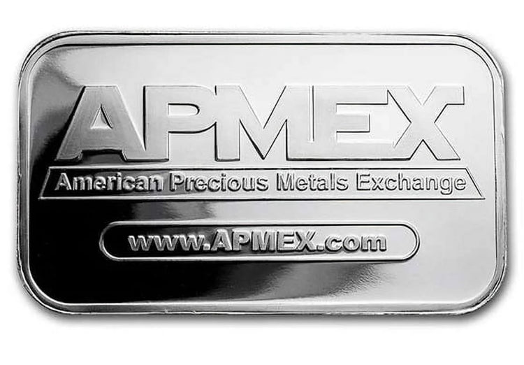 1 oz Silver Bar - APMEX (Lot of 5 Bars) $35.00 each bar, not $35.00 for the lot of 5!