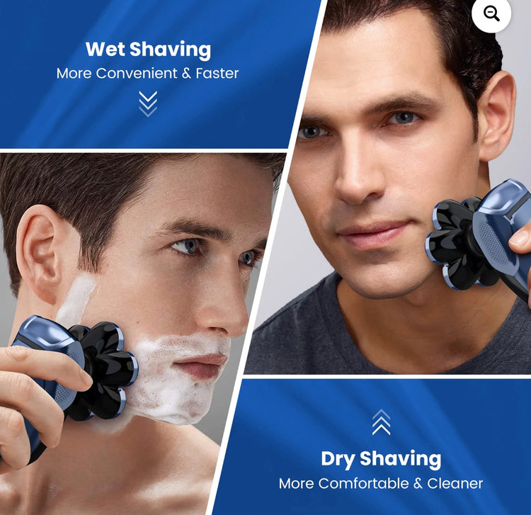 Sejoy 7D Head Shaver, 5 in 1 Bald Head Shavers for Men Electric Razor, LED Display, Waterproof Wet/Dry Mens Grooming Kit