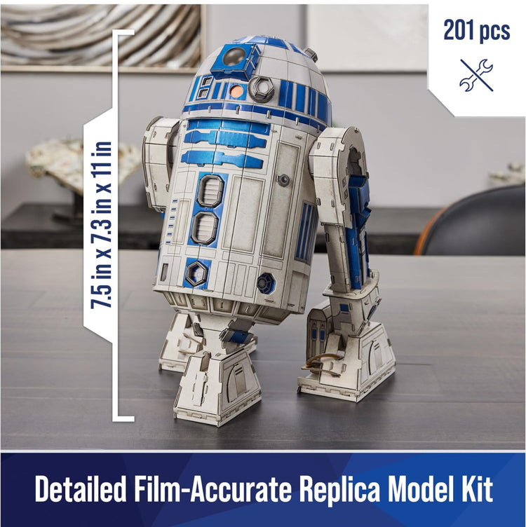 Spin Master Games 4D Build Star Wars R2-D2 Cardstock 3D Model Kit, Star Wars Gifts, Star Wars Toys Desk Décor for Star Wars Fans & Collectors, Adults & Teens 12+