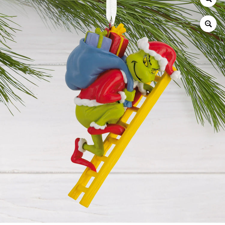 Hallmark Dr. Seuss's How the Grinch Stole Christmas! Grinch on Ladder Christmas Ornament