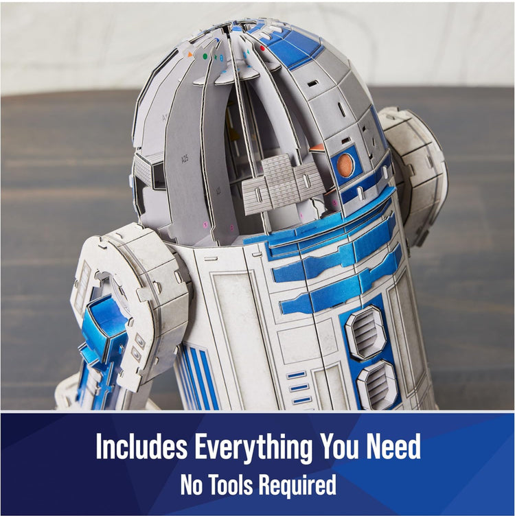 Spin Master Games 4D Build Star Wars R2-D2 Cardstock 3D Model Kit, Star Wars Gifts, Star Wars Toys Desk Décor for Star Wars Fans & Collectors, Adults & Teens 12+