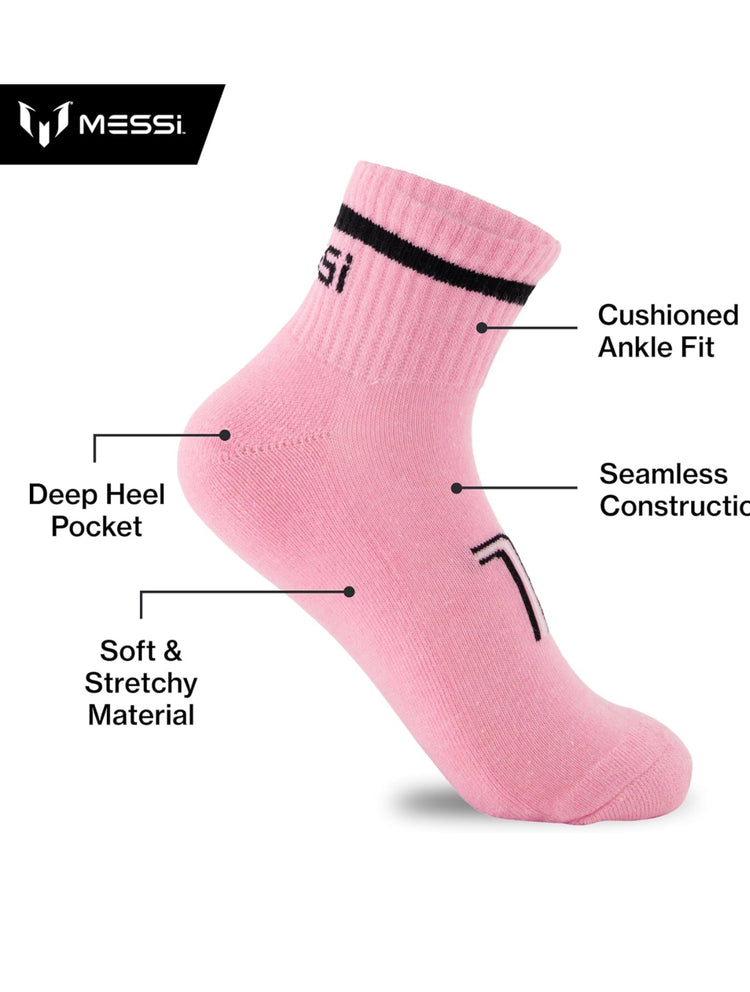 Messi Boys' Lifestyle Ankle, 6-Pack Kids Socks, Soft & Stretchy, Comfortable. Size M