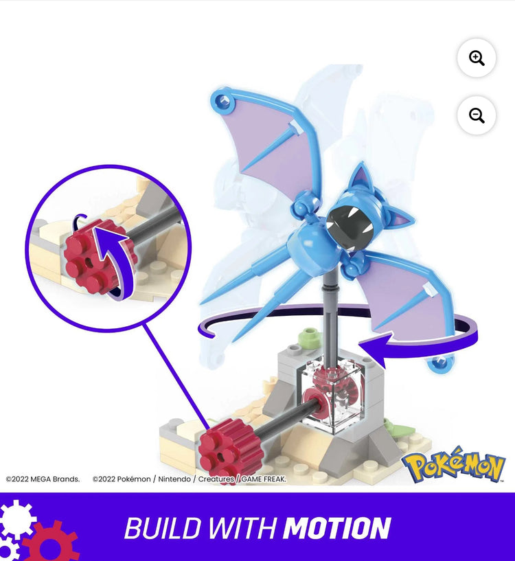 MEGA Pokemon Building Toy Kit Zubat's Midnight Flight (61 Pieces) for Kids.