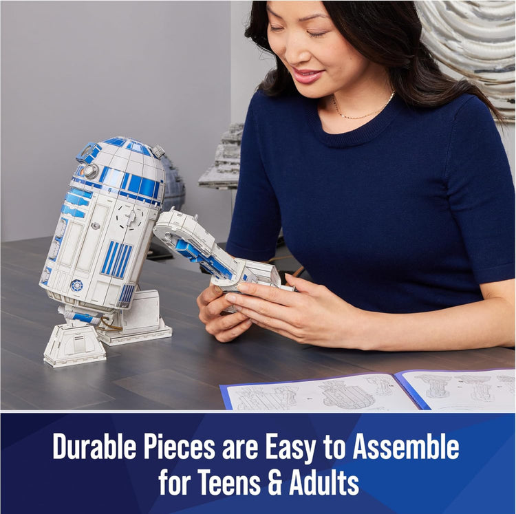 Spin Master Games 4D Build Star Wars R2-D2 Cardstock 3D Model Kit, Star Wars Gifts, Star Wars Toys Desk Décor for Star Wars Fans & Collectors, Adults & Teens 12+