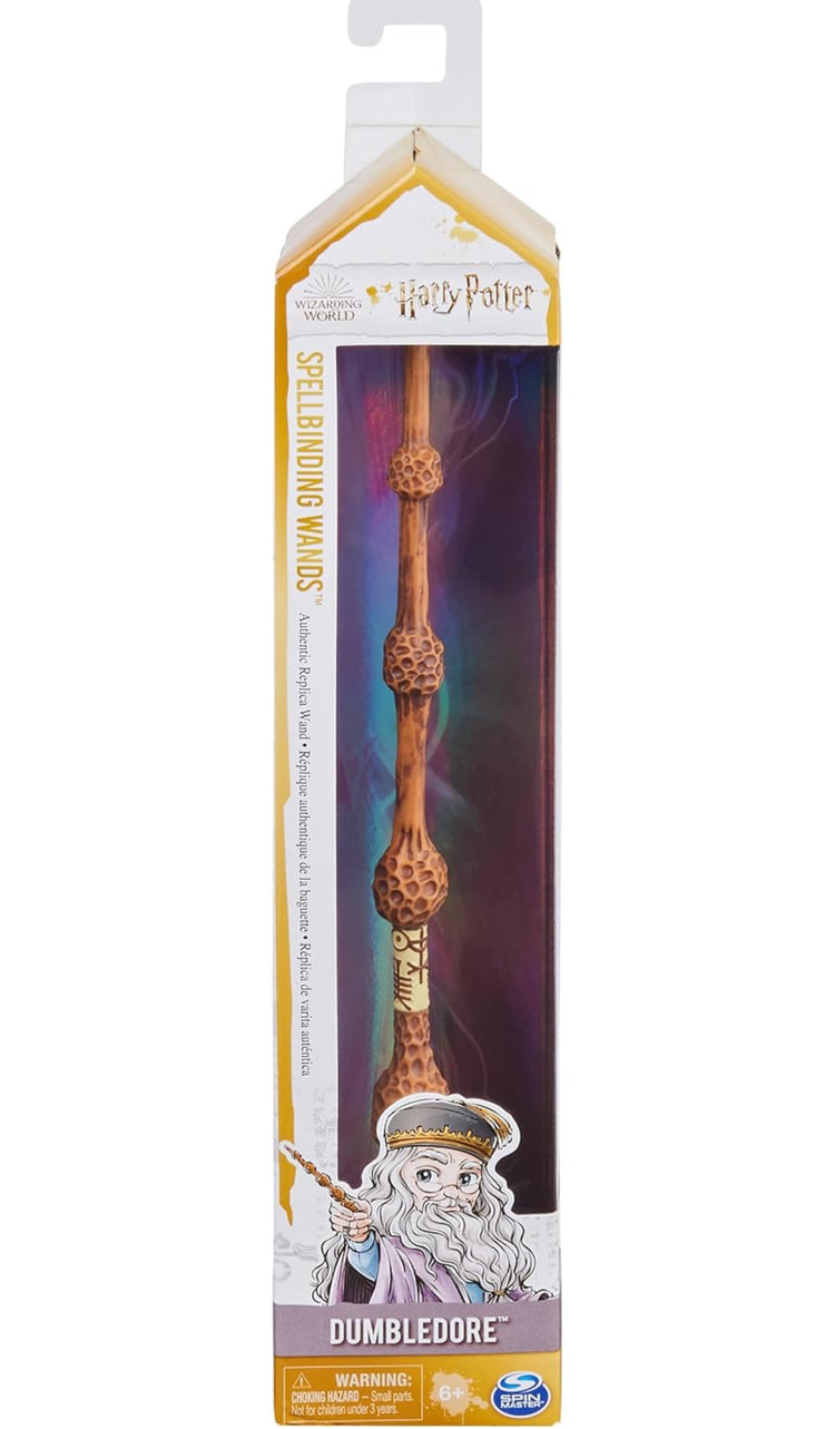 Wizarding World Harry Potter, 12-inch Spellbinding Albus Dumbledore Magic Wand with Spell Card, Easter Basket Gifts, Kids Toys for Ages 6 and up