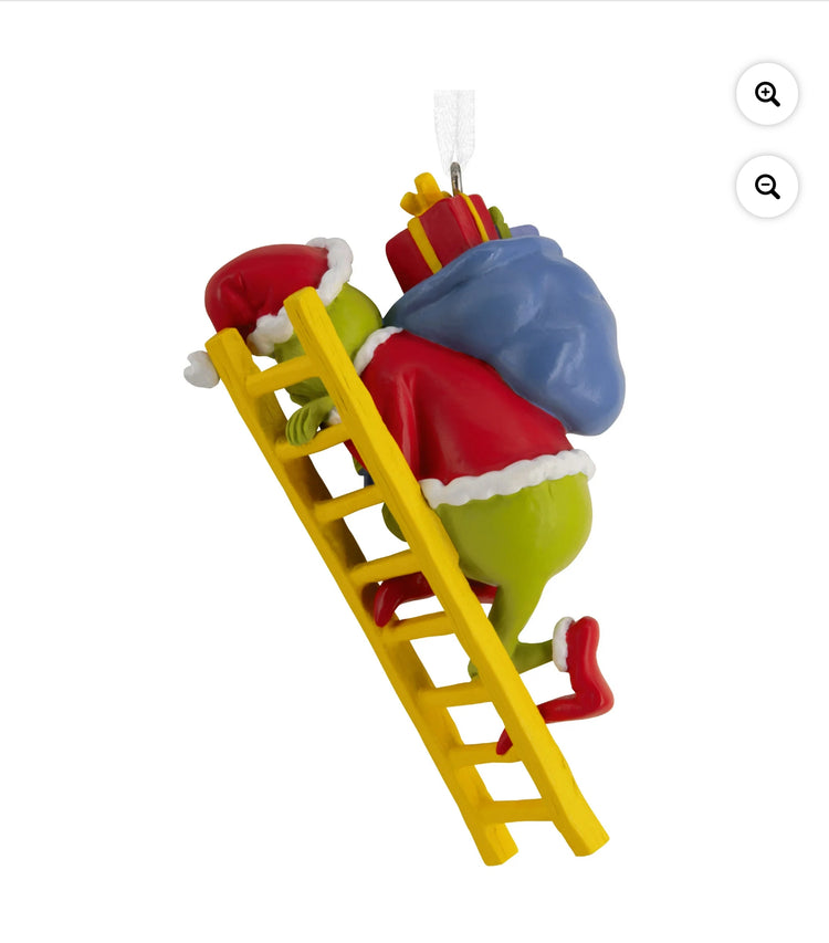 Hallmark Dr. Seuss's How the Grinch Stole Christmas! Grinch on Ladder Christmas Ornament