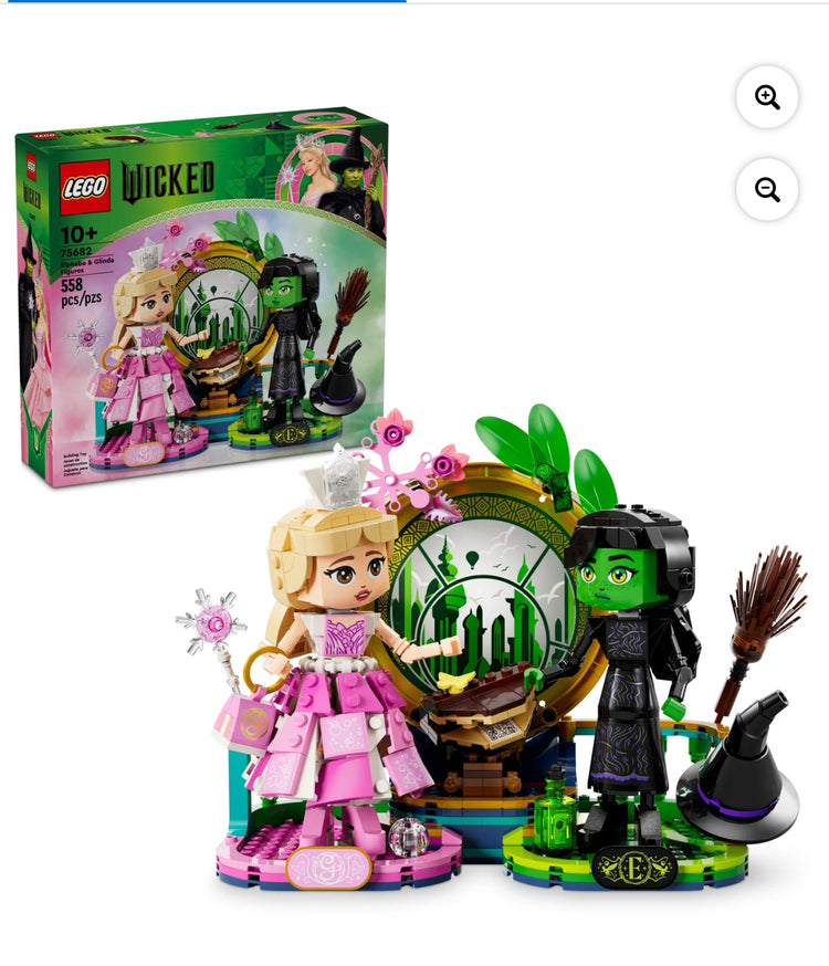 LEGO Wicked Elphaba & Glinda Figures, Kids Witch Toys, Fantasy Construction Playset, Gift for Kids, 75682