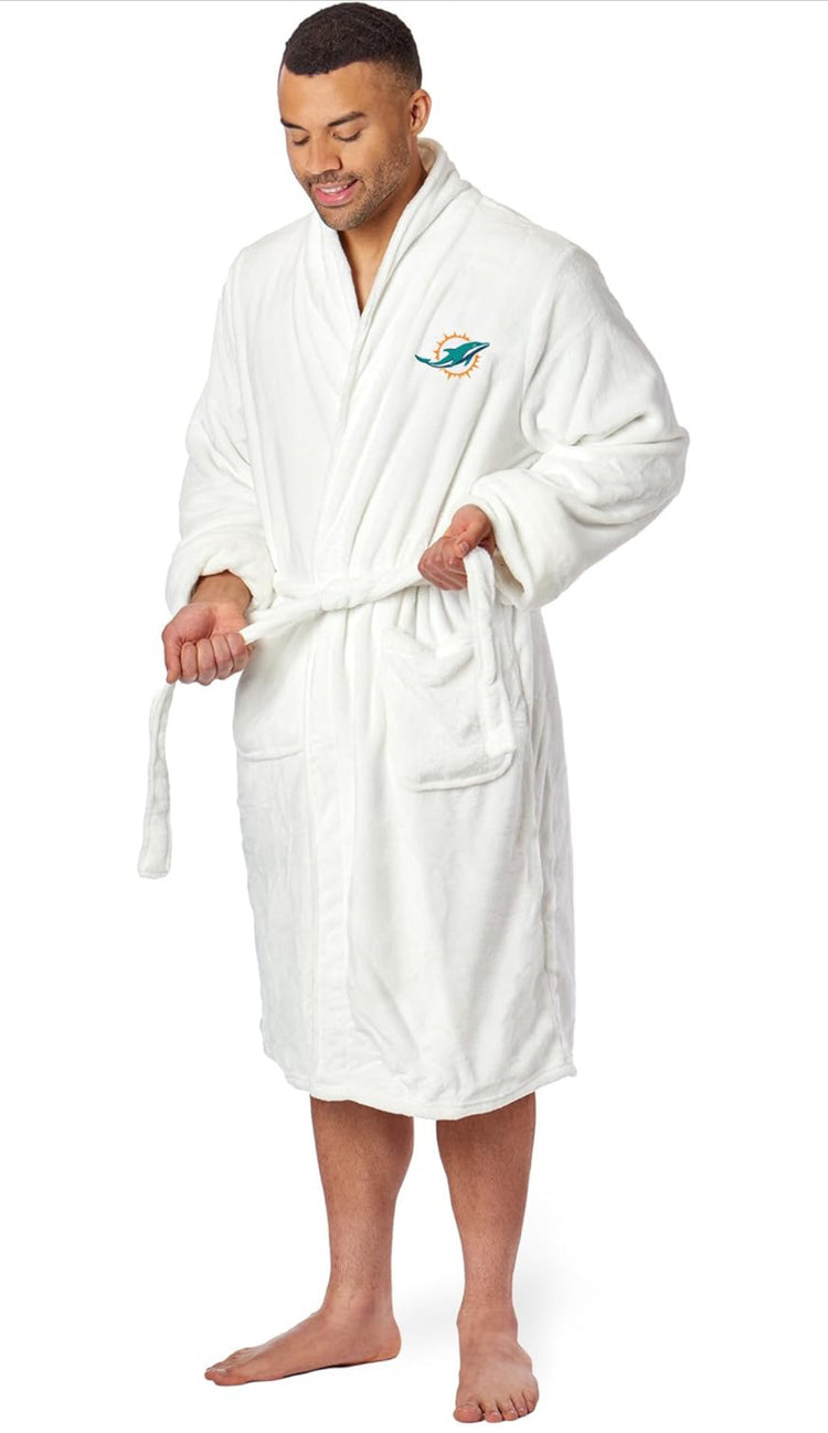 Northwest unisex Silk Touch Bath Robe. NFL Miami Dolphins. Size L-XL