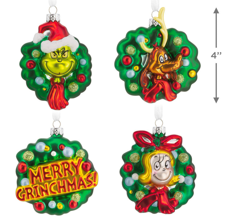 Hallmark Dr. Seuss's How the Grinch Stole Christmas! Blown Glass Christmas Ornaments.