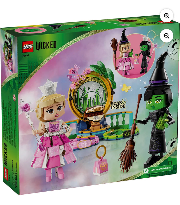 LEGO Wicked Elphaba & Glinda Figures, Kids Witch Toys, Fantasy Construction Playset, Gift for Kids, 75682