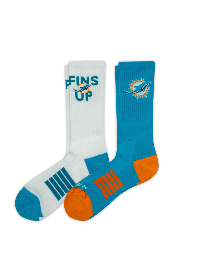 NFL Adult 2-Pack socks. Miami Dolphins.