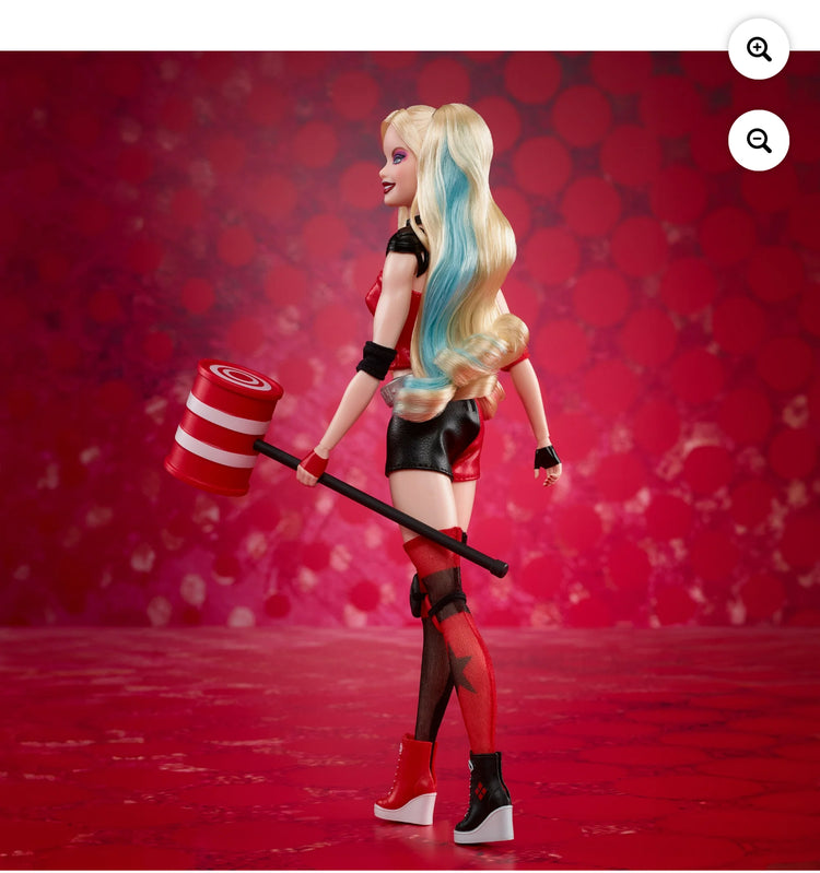 Barbie Signature Harley Quinn Collectible Doll with Posable Body, Iconic Outfit, and Mallet Accessory.