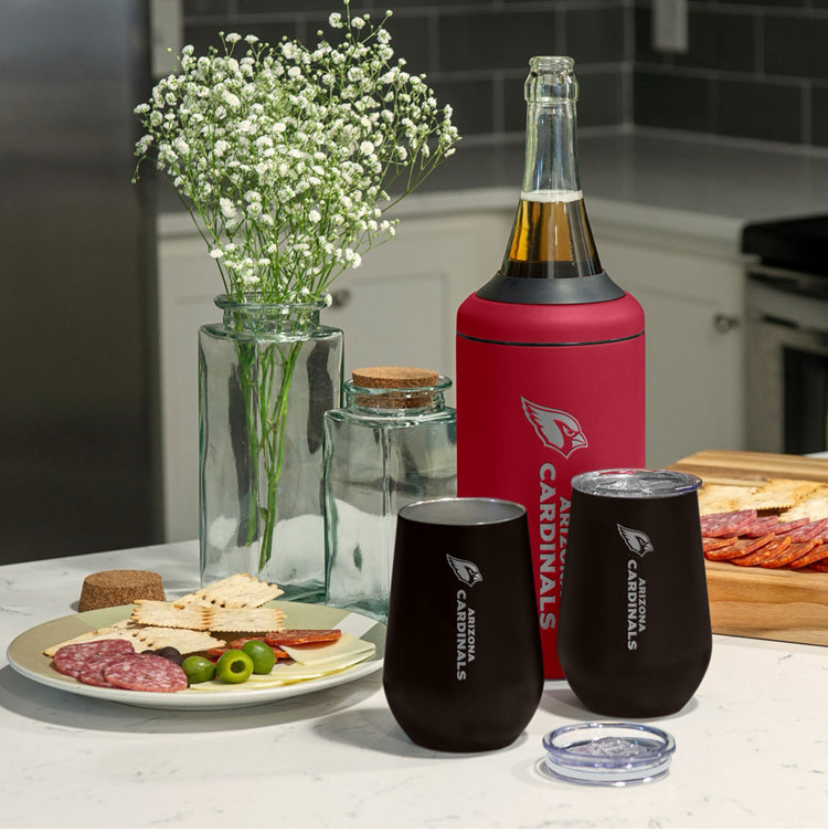 NFL Stainless Steel Wine Chiller and Tumbler Set. Arizona Cardinals.