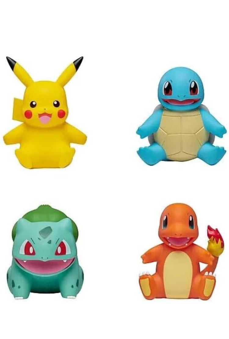 Pokémon Select Battle Figures 4-Pack - Pikachu, Charmander, Bulbasaur, Squirtle.