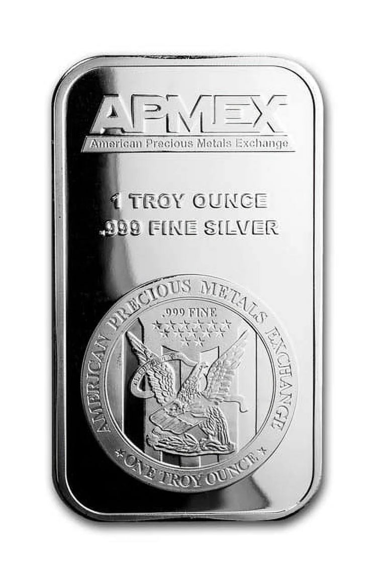 1 oz Silver Bar - APMEX (Lot of 5 Bars) $35.00 each bar, not $35.00 for the lot of 5!