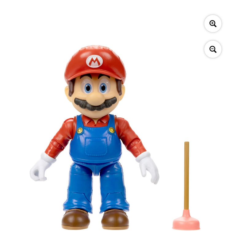 Super Mario Movie 5 inch Mario Action Figure with Plunger Accessory