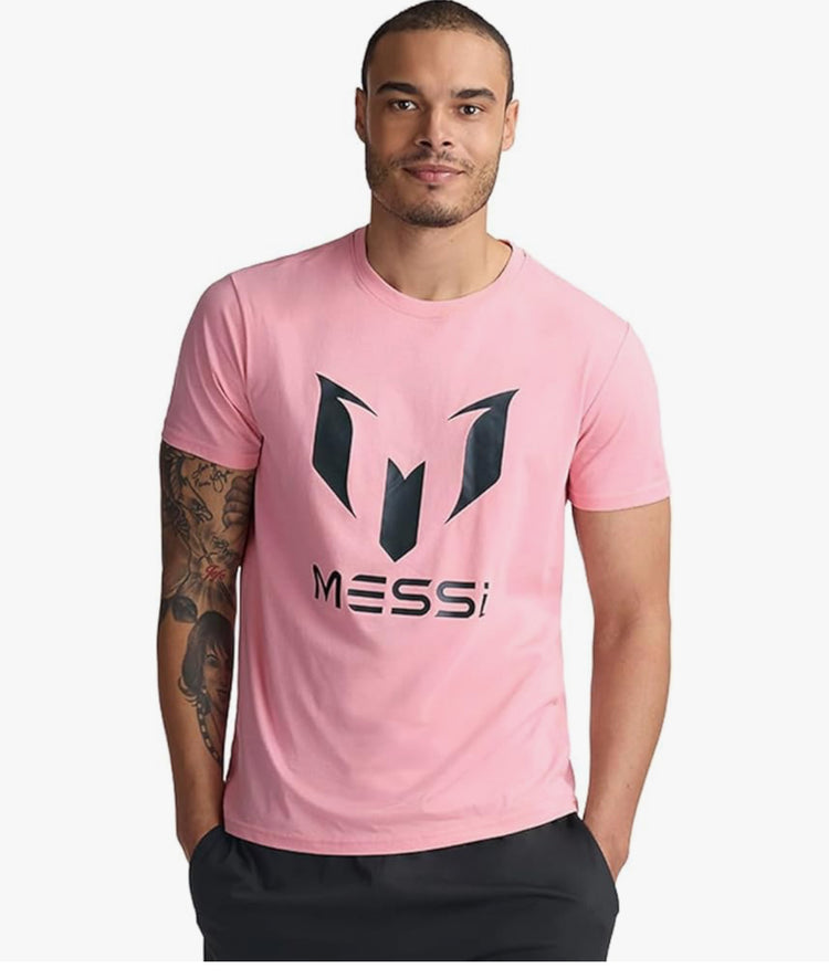 Messi Men's Lifestyle Short Sleeve T-Shirt, Standard Fit Graphic Tee, Cotton Jersey Knit. Size L