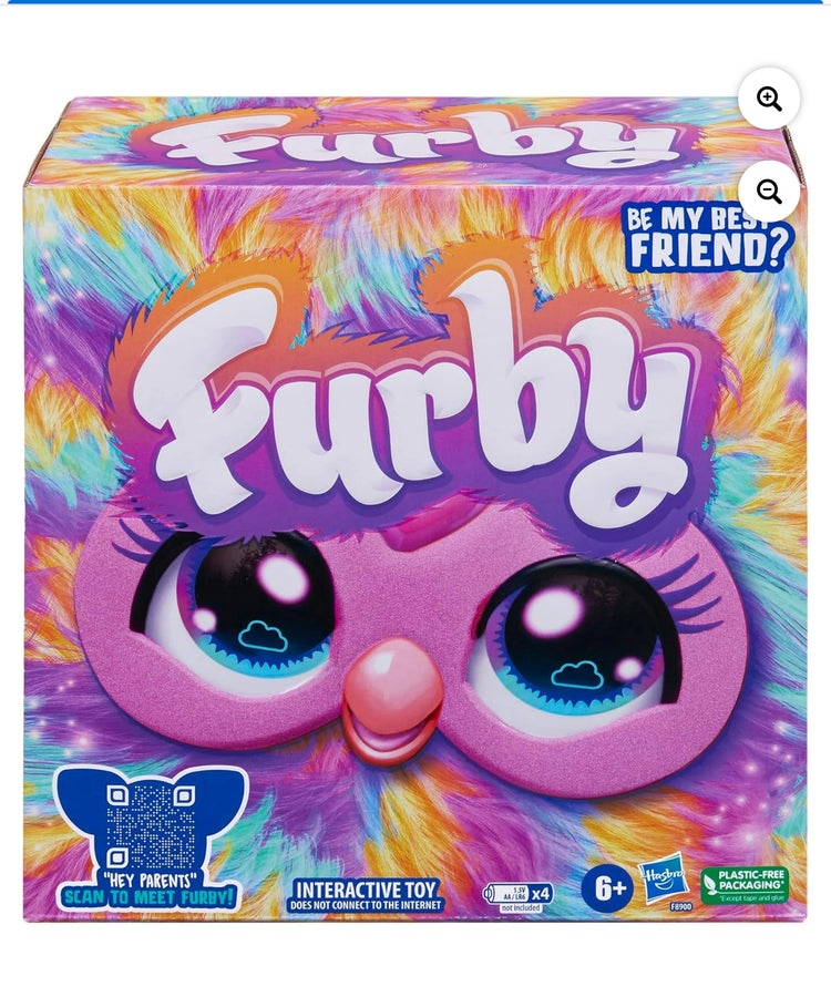 Furby Tie Dye Plush Toy, Voice Activated, 15 Fashion Accessories, Interactive Toys, Ages 6+