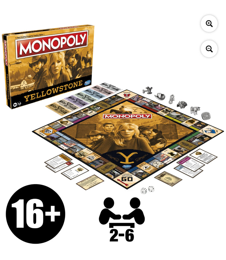 Monopoly: Yellowstone Edition Board Game for Teens and Adults Ages 16 and Up.