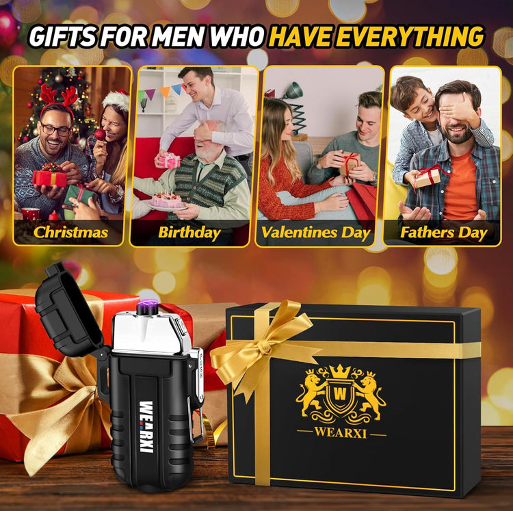 WEARXI Stocking Stuffers Gifts for Men, Electric Lighter, Mens Gifts for Christmas, Mens Stocking Stuffers for Adults, Dad Gifts for Men Who Have Everything, Cool Gadgets for Men, Camping Essentials