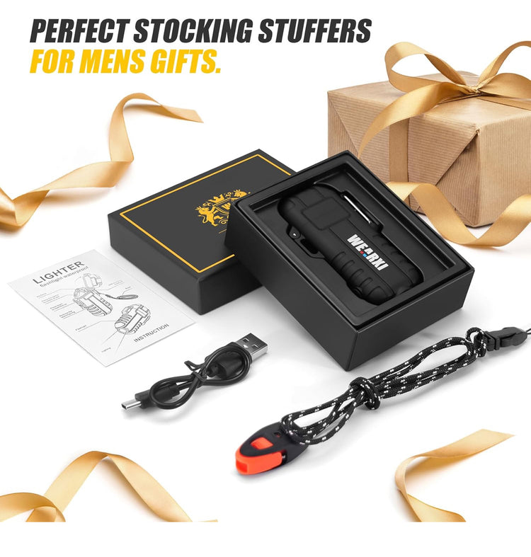 WEARXI Stocking Stuffers Gifts for Men, Electric Lighter, Mens Gifts for Christmas, Mens Stocking Stuffers for Adults, Dad Gifts for Men Who Have Everything, Cool Gadgets for Men, Camping Essentials