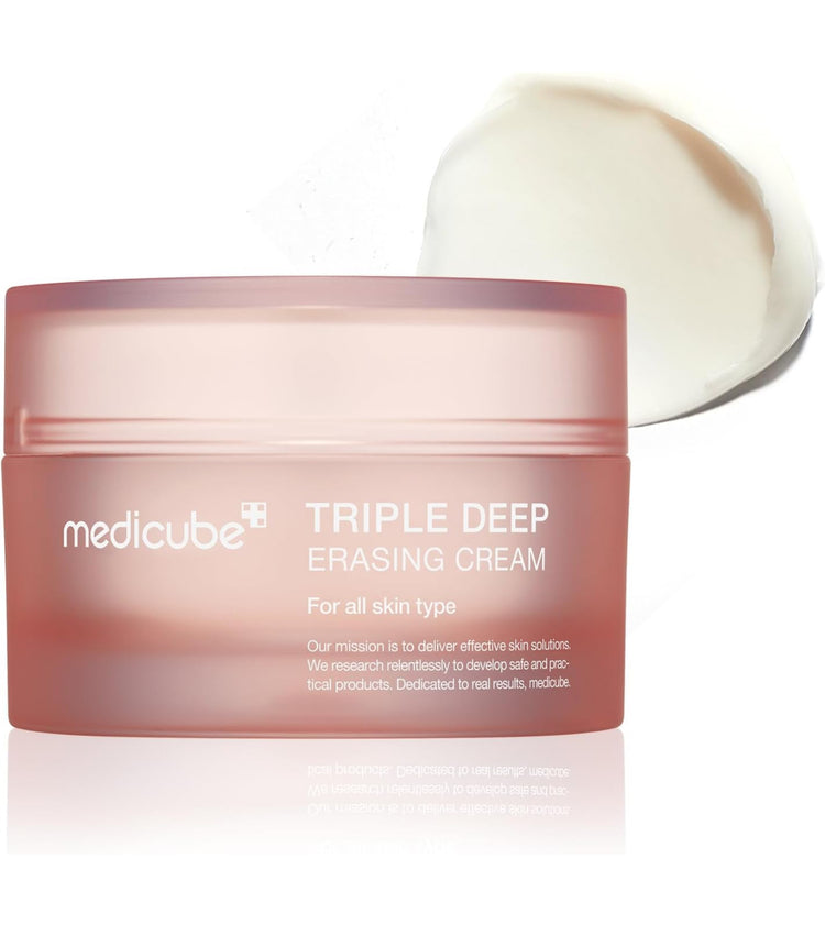 Medicube Triple Collagen Cream - Hydrating & Firming Moisturizer with Hyaluronic Acid, Premium Elastin, Shea Butter - Reduces Wrinkles & Boosts Elasticity - Korean Skin Care, 1.69 oz