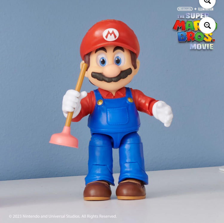 Super Mario Movie 5 inch Mario Action Figure with Plunger Accessory