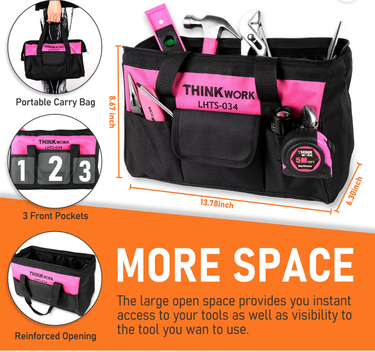 Pink Tool Set - 207 Piece Lady's Portable Home Repairing Tool Kit made from THINKWORK TW6075