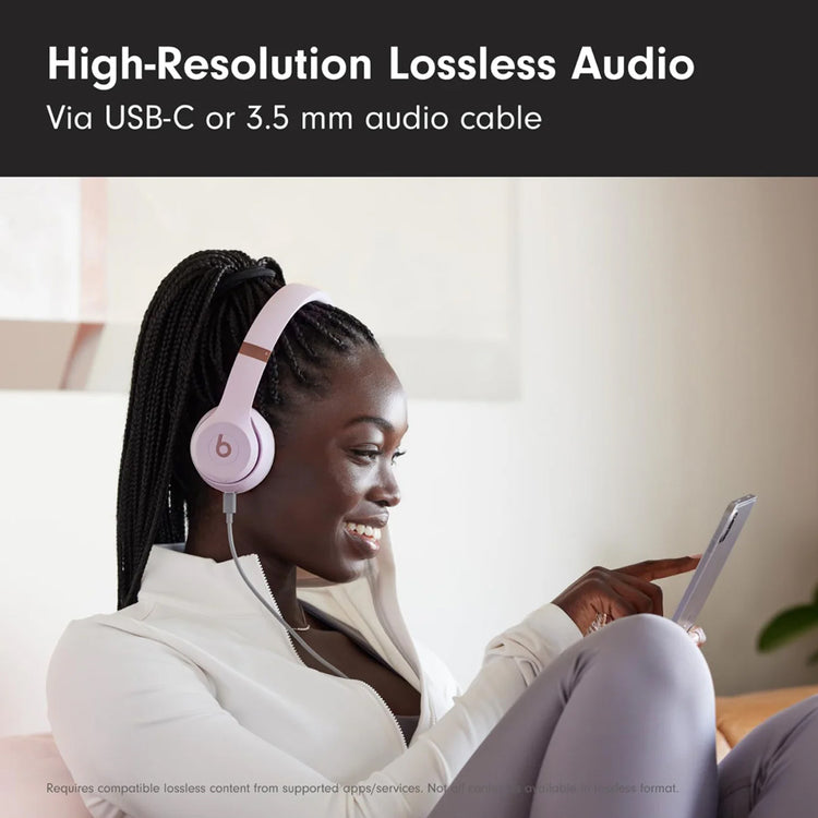 Beats Solo 4 - Wireless Bluetooth On-Ear Headphones, Apple & Android Compatible, Up to 50 hours of Battery Life - Cloud Pink