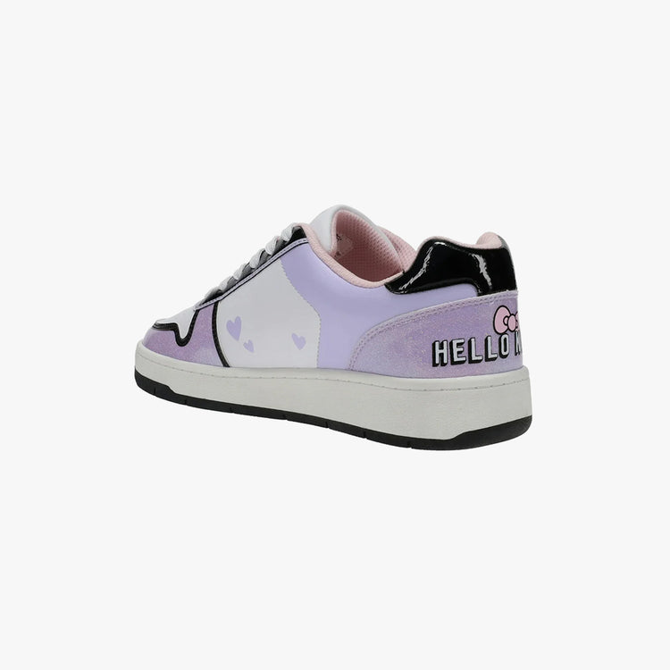 Hello Kitty by Sanrio Women’s Lavendar Casual Court Sneaker, Sizes 6-11, Regular Width. Size 8 and 9 in woman.