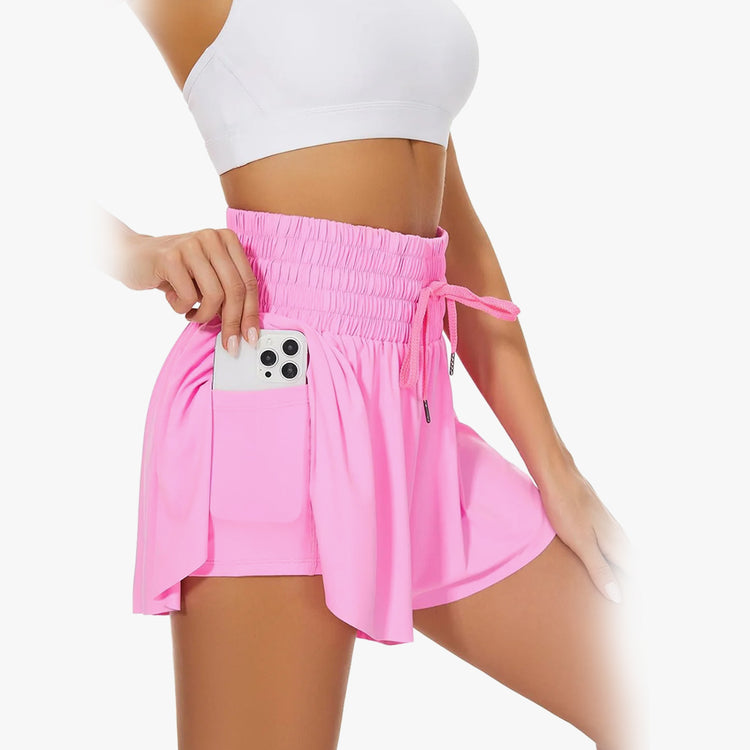 High Waist Flowy Athletic Shorts for Women Butterfly Shorts High Rise Workout Gym Shorts.