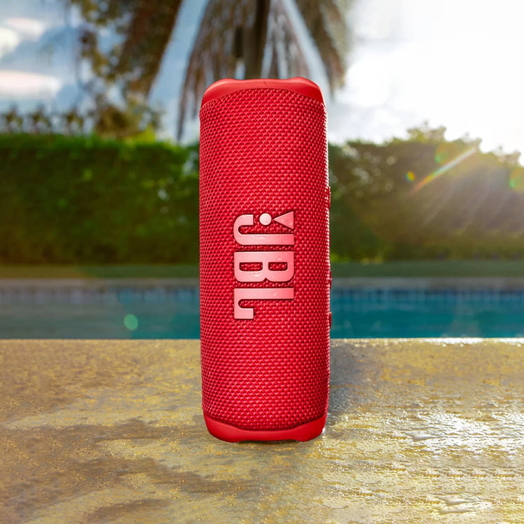 JBL Flip 6 Portable Waterproof Bluetooth Speaker, Red And Black