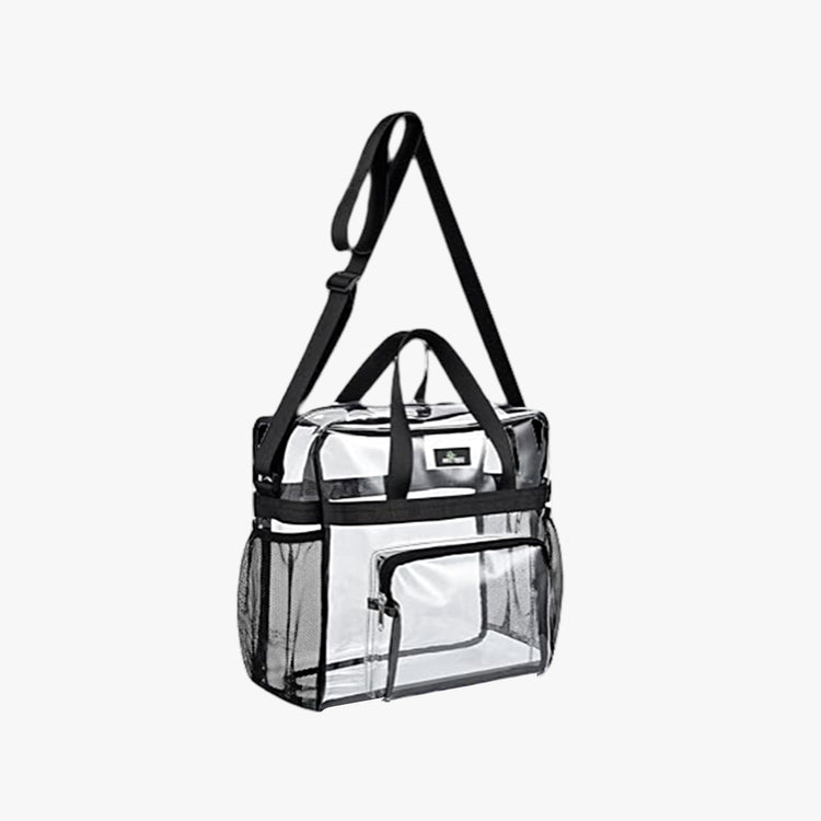 MAY TREE Clear Bag for Stadium Events 12×6×12 Clear Tote Lunch Bag with Reinforced Straps for Work and Sporting Events