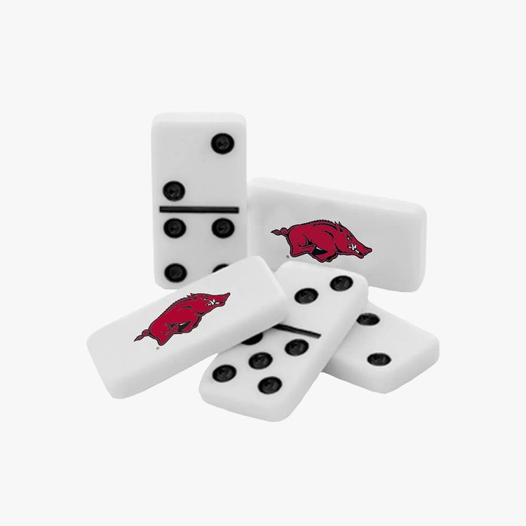 MasterPieces Officially Licensed NCAA Arkansas Razorbacks 28 Piece Dominoes Game for Adults.