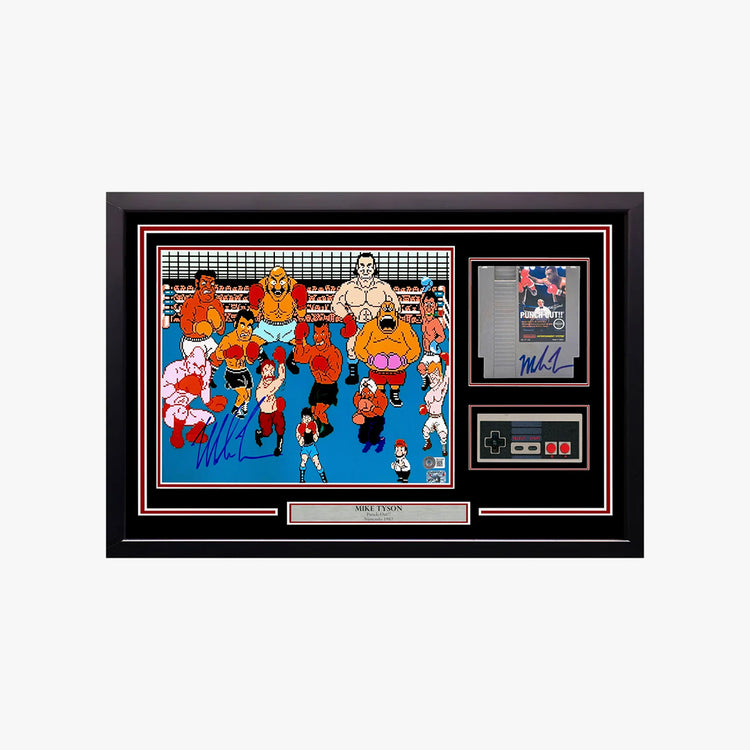 Mike Tyson Autographed Framed Nintendo Punch-Out!! Collage with Signed Photo, Signed Video Game Cartridge, and NES Controller - Beckett Authenticated